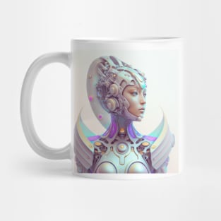 Portrait in Pastel Colors of A Fractal Robot Mug